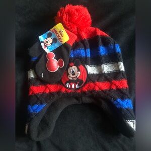 Berkshire Mickey Mouse Boys 2 Pc Hat & Mittens